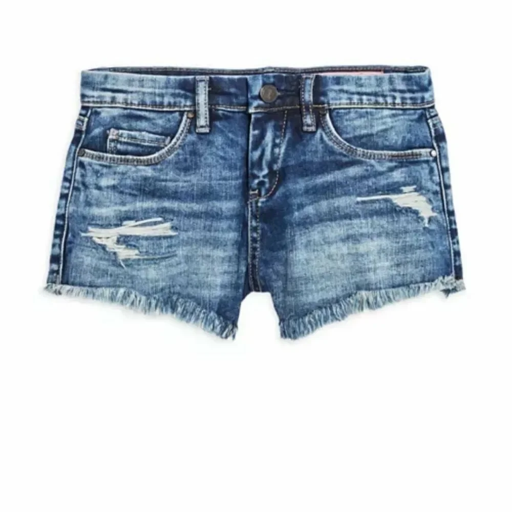 Blank NYC Girls Blue Distressed Denim Shorts